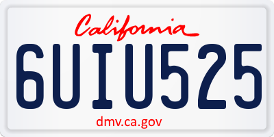 CA license plate 6UIU525