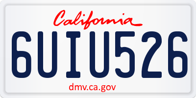 CA license plate 6UIU526
