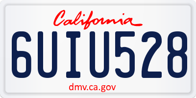 CA license plate 6UIU528