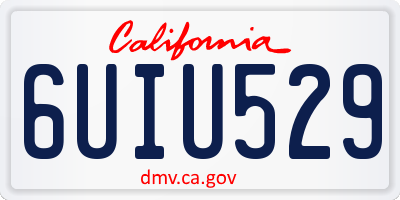 CA license plate 6UIU529