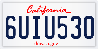 CA license plate 6UIU530