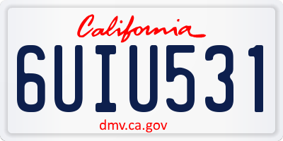 CA license plate 6UIU531