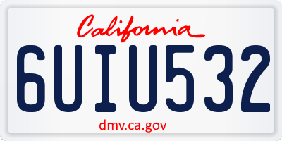 CA license plate 6UIU532