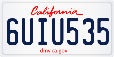 CA license plate 6UIU535