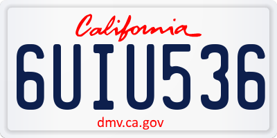 CA license plate 6UIU536