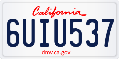 CA license plate 6UIU537