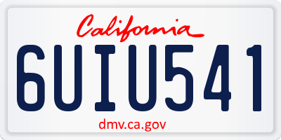 CA license plate 6UIU541