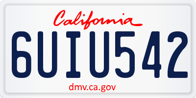 CA license plate 6UIU542