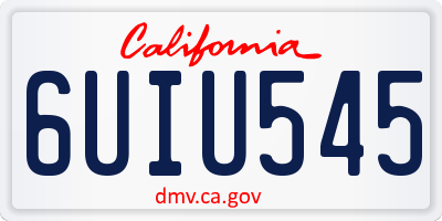 CA license plate 6UIU545