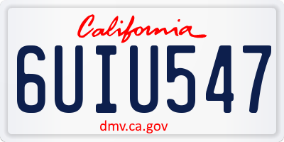 CA license plate 6UIU547