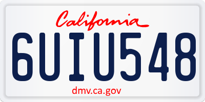 CA license plate 6UIU548