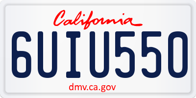 CA license plate 6UIU550