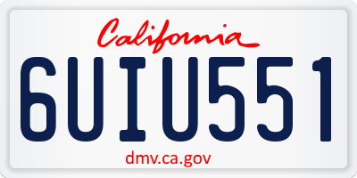 CA license plate 6UIU551