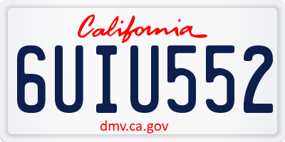 CA license plate 6UIU552