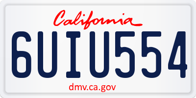CA license plate 6UIU554