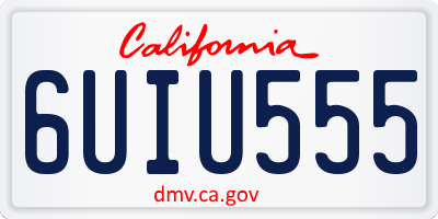 CA license plate 6UIU555
