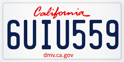 CA license plate 6UIU559