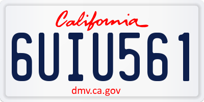 CA license plate 6UIU561