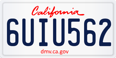 CA license plate 6UIU562