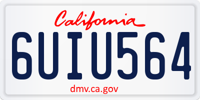 CA license plate 6UIU564