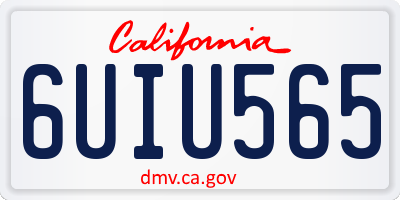 CA license plate 6UIU565