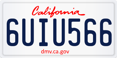 CA license plate 6UIU566