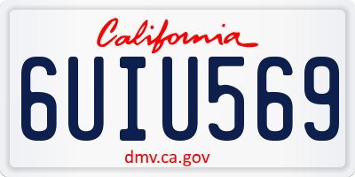 CA license plate 6UIU569