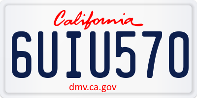 CA license plate 6UIU570