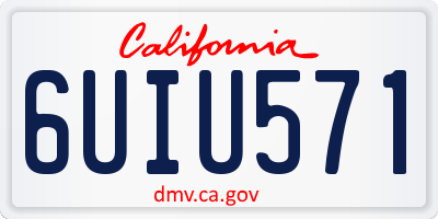 CA license plate 6UIU571