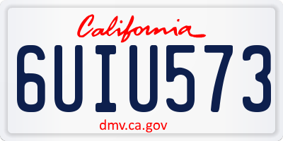 CA license plate 6UIU573