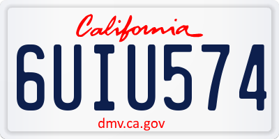 CA license plate 6UIU574