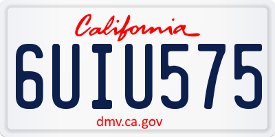 CA license plate 6UIU575