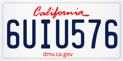 CA license plate 6UIU576