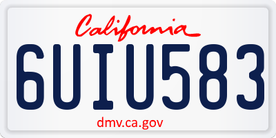 CA license plate 6UIU583