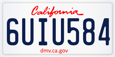 CA license plate 6UIU584