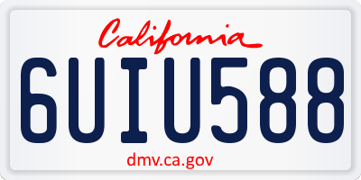 CA license plate 6UIU588