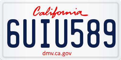 CA license plate 6UIU589