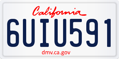 CA license plate 6UIU591