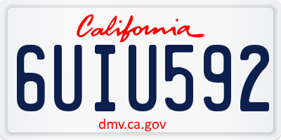 CA license plate 6UIU592
