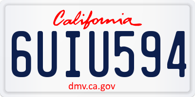 CA license plate 6UIU594