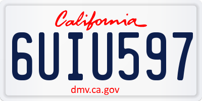 CA license plate 6UIU597