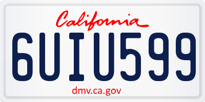 CA license plate 6UIU599