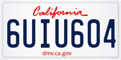 CA license plate 6UIU604