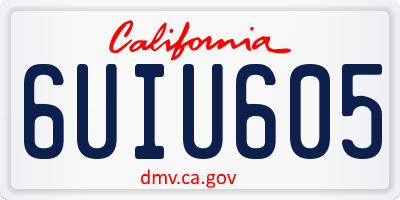 CA license plate 6UIU605
