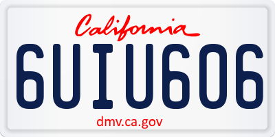 CA license plate 6UIU606