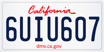 CA license plate 6UIU607