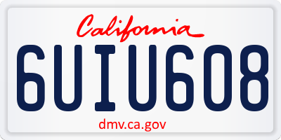 CA license plate 6UIU608