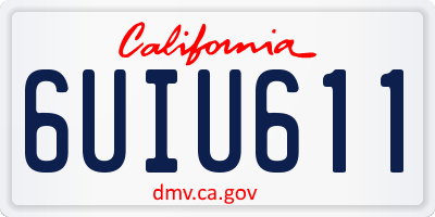 CA license plate 6UIU611