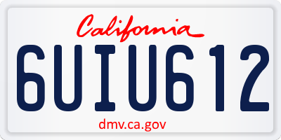 CA license plate 6UIU612
