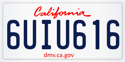 CA license plate 6UIU616